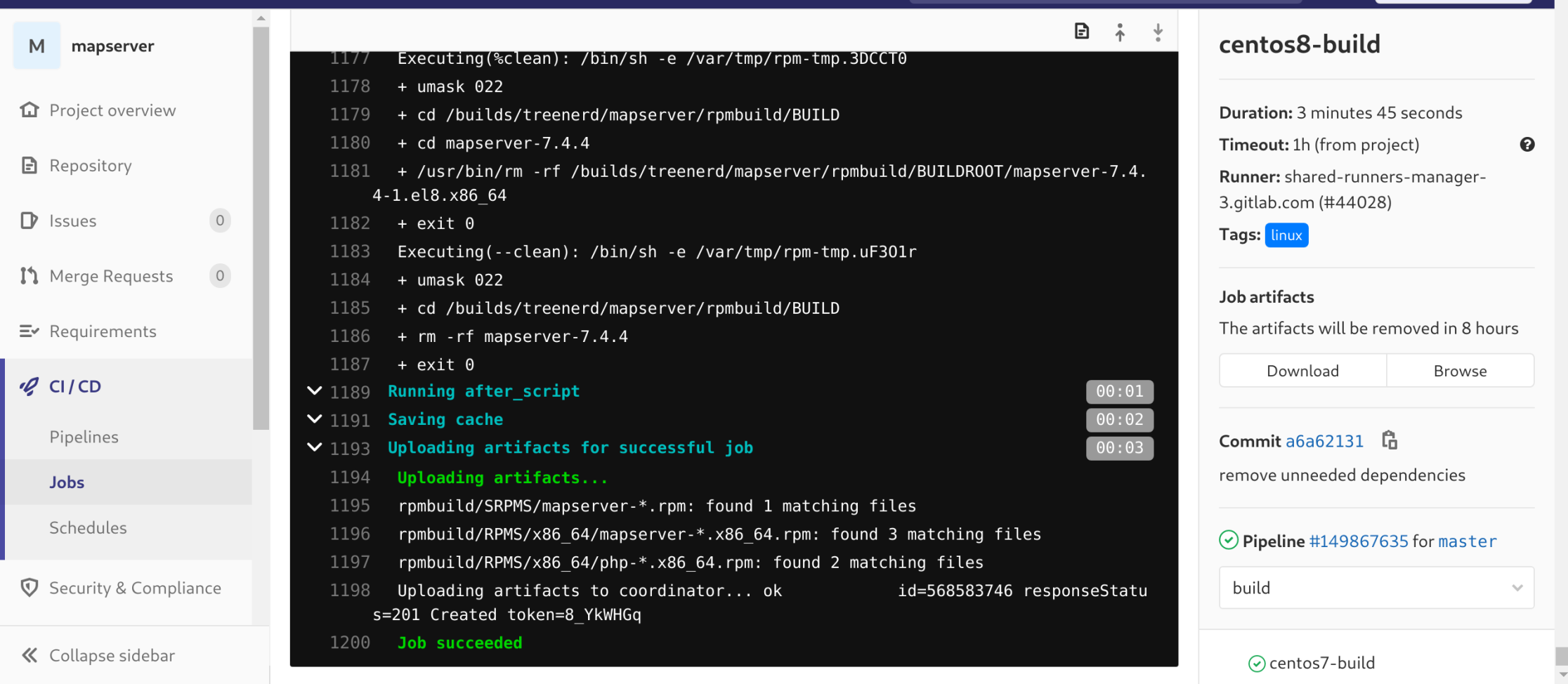 GitLab CI/CD-Pipeline-Konfiguration für die Erstellung von RPM-Paketen
