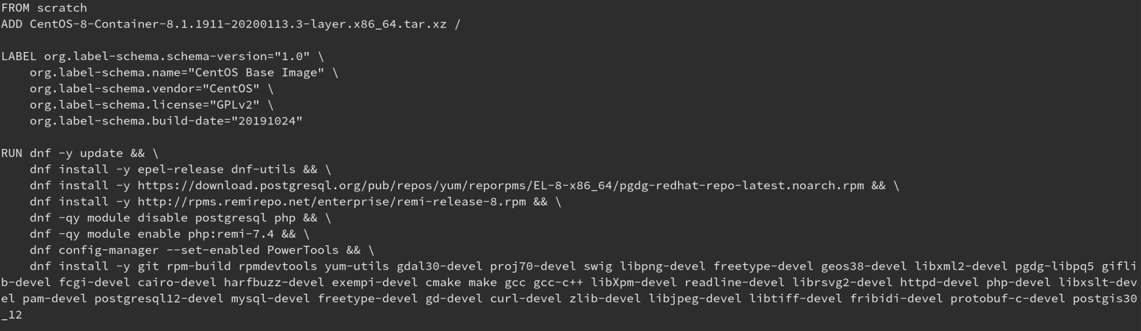 Podman-Container-Build-Prozess für Mapserver auf Fedora-Workstation