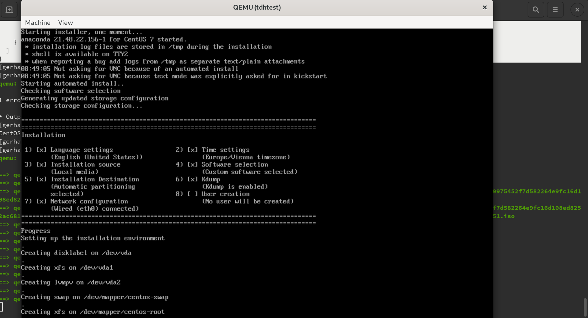 Packer-Konfigurationsdatei für den Aufbau von KVM-Virtueller-Maschinen-Images mit QEMU